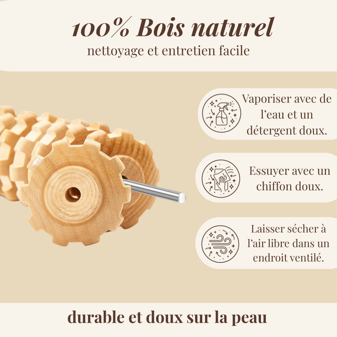 Rouleau Drainant en Bois