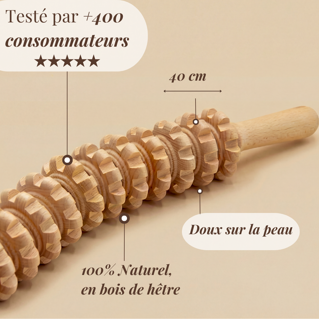 Rouleau Drainant en Bois